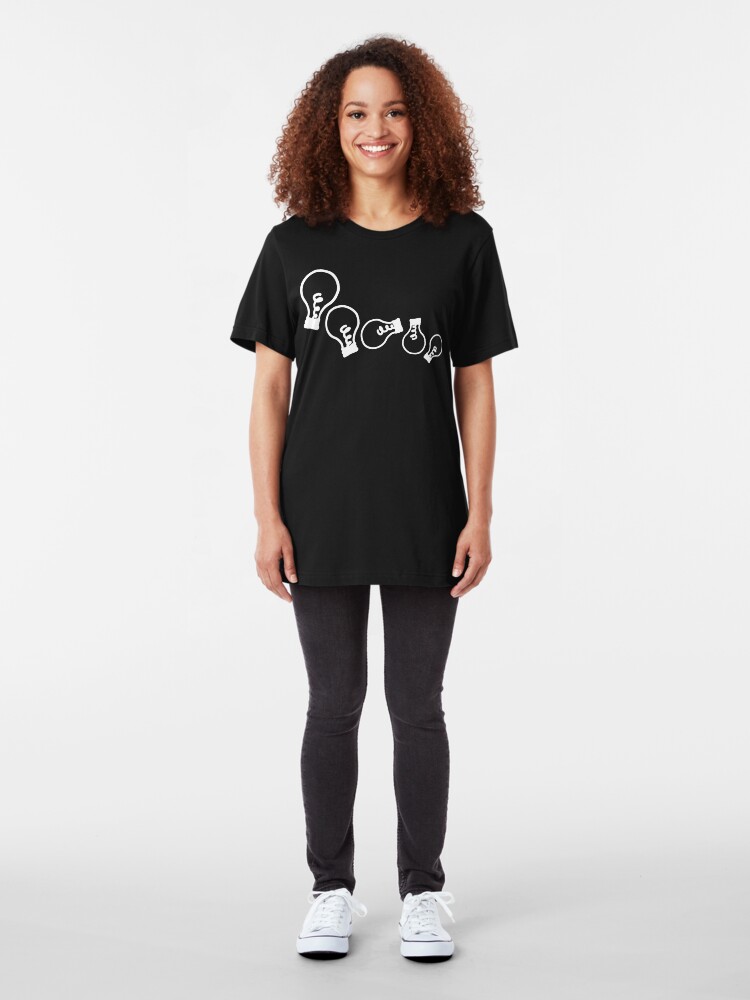 Alternate view of Han and Matt Tumbling Lightbulbs 2 Slim Fit T-Shirt