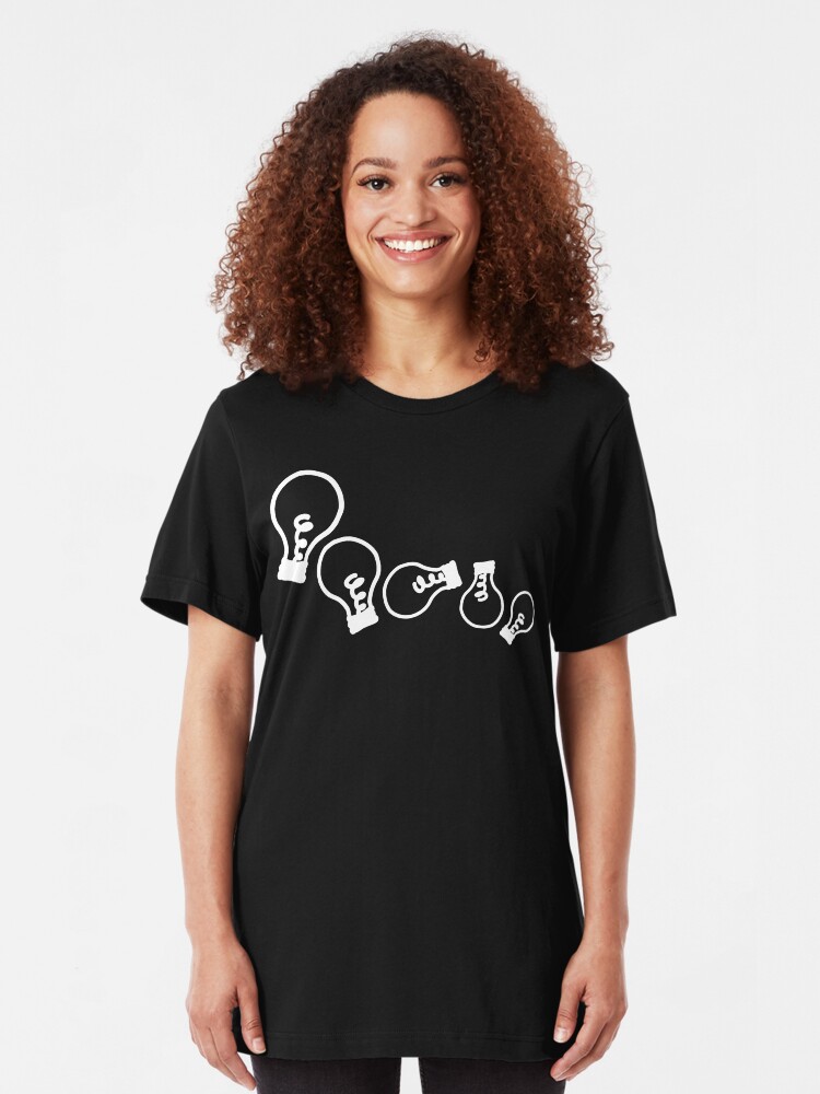 Alternate view of Han and Matt Tumbling Lightbulbs 2 Slim Fit T-Shirt