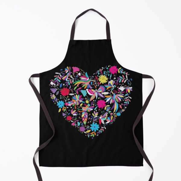 Item preview, Otomí mexican heart embroidery colorful traditional print flowers and animals interior design designed and sold by T-Mex.