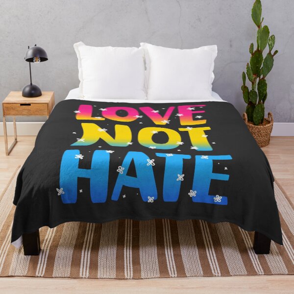 Item preview, Love Not Hate - Pansexual Flag Retro Floral Design designed and sold by AdelinePurdy.