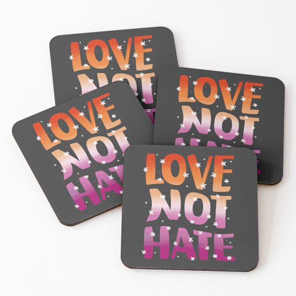 Item preview, Love Not Hate - Lesbian Flag Retro Floral Design designed and sold by AdelinePurdy.