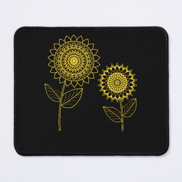 Item preview, Yellow Line Drawn Mandala Sunflowers designed and sold by HappyLifeCreate.