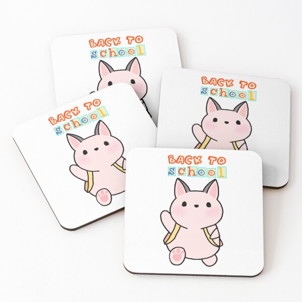 Item preview, Back to school kawaii cat with school bag pastel colours illustration sticker and kids tshirt  designed and sold by Loveartse.