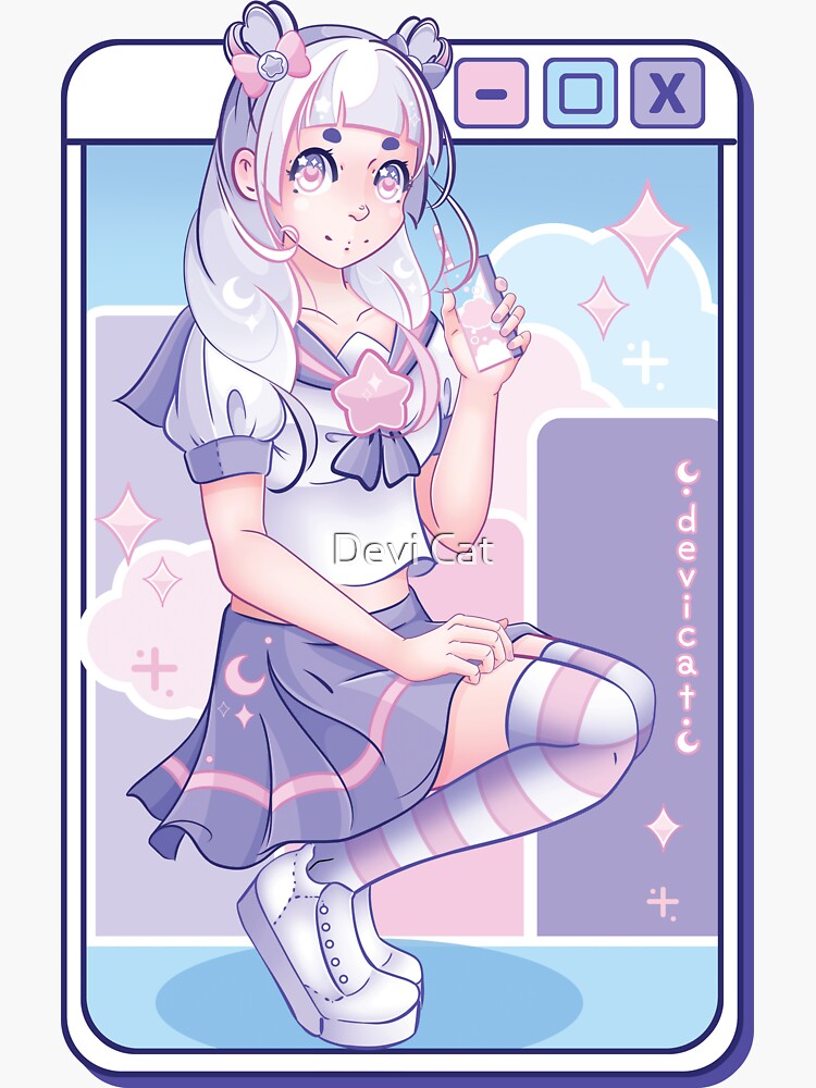 Thumbnail 3 of 3, Sticker, CandiCat Magical Girl • 2022 designed and sold by devicatoutlet.