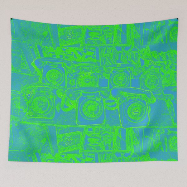 Item preview, Vintage retro rotary phones abstract by Iritof designed and sold by iritof.