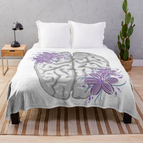 Item preview, Brain Anatomy with Purple Florals  designed and sold by SMillustrations.