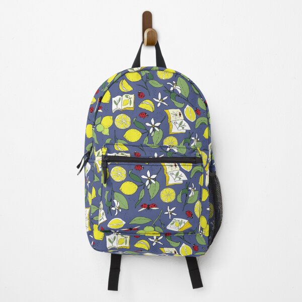 Item preview, lemons, books and ladybugs on steel gray designed and sold by kobyakov.