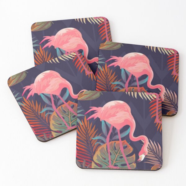 Item preview, Flamingo in jungle at night designed and sold by SKMAXX.