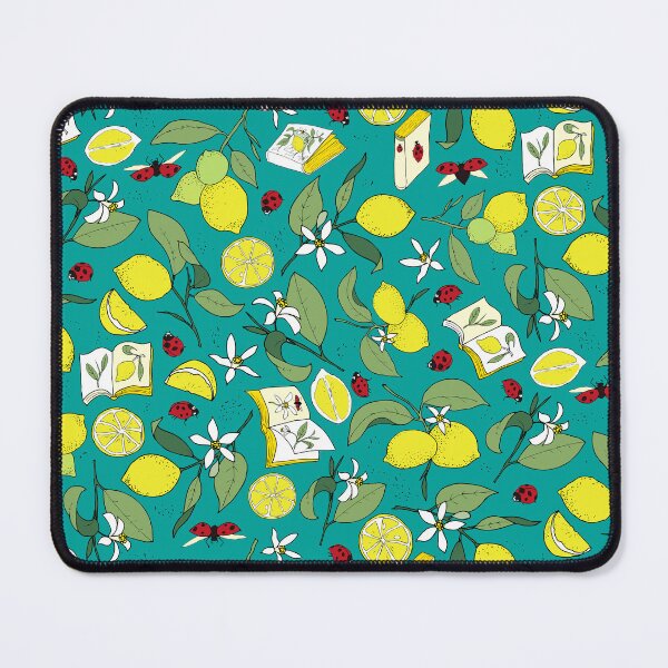 Item preview, lemons, books and ladybugs on teal designed and sold by kobyakov.