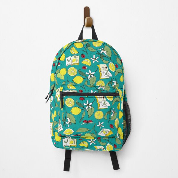 Item preview, lemons, books and ladybugs on teal designed and sold by kobyakov.