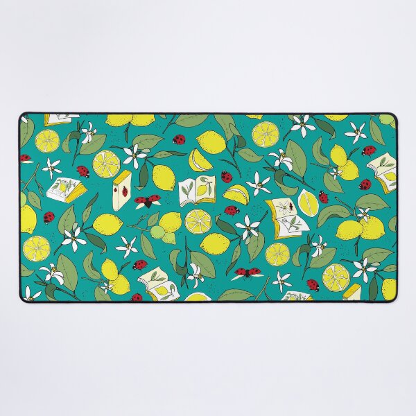 Item preview, lemons, books and ladybugs on teal designed and sold by kobyakov.