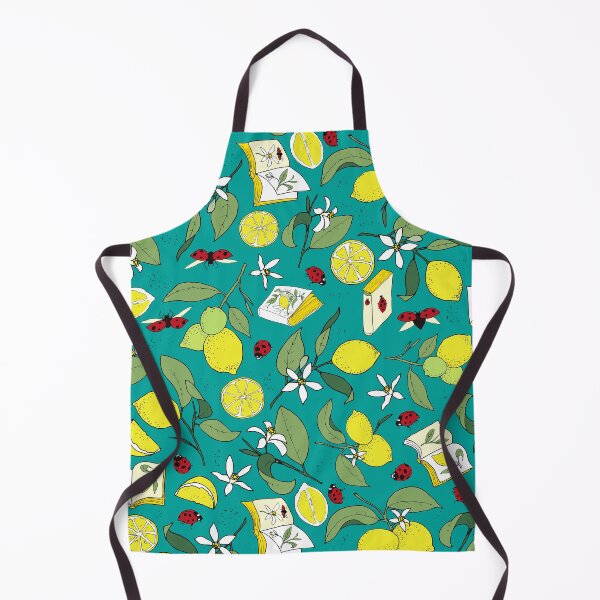 Item preview, lemons, books and ladybugs on teal designed and sold by kobyakov.