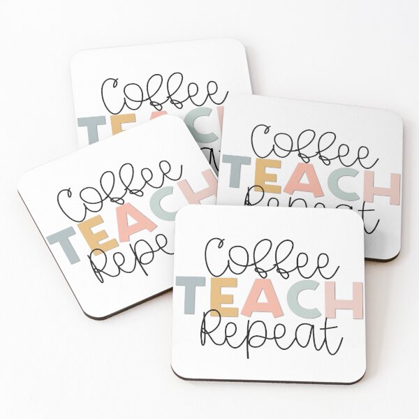 Item preview, Coffee Teach Repeat Muted Rainbow designed and sold by Eagerly Elementary Music.