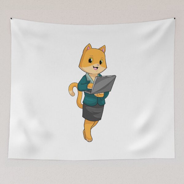 Item preview, Cat as Secretary with Laptop designed and sold by Snabdesign84.