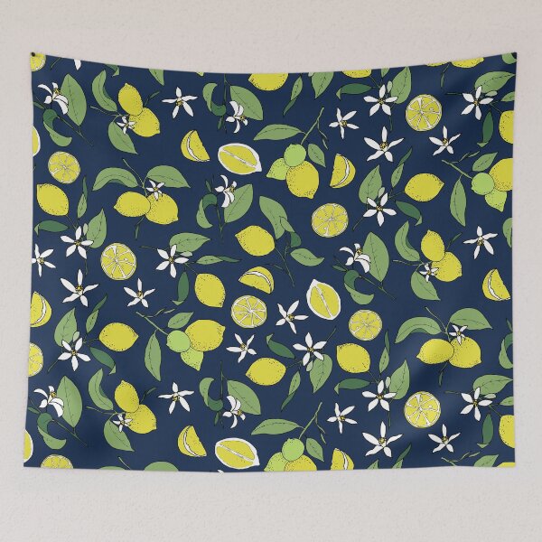 Item preview, lemons on dark blue designed and sold by kobyakov.