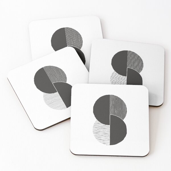 Item preview, Circle B&W Pieces Abstract Geometric #2 designed and sold by printheavenart.