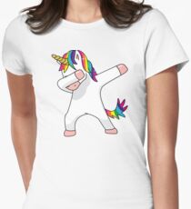 Camiseta entallada para mujer Unicorn Dab Shirt Dabbing Funny Magic Hip Hop camiseta para hombres, mujeres y niños