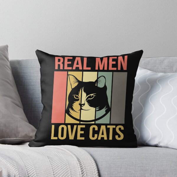 Aperçu de l'œuvre Les vrais hommes aiment les chats créée et vendue par AMATSEA.