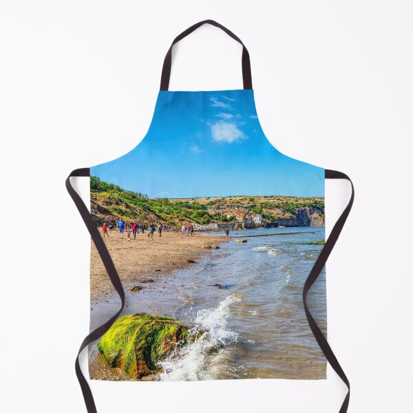 Item preview, Robin Hoods Bay Beach Sea and Waves on Rock Picturesque Seaside Scene Artistic Photograph designed and sold by skyfilming.