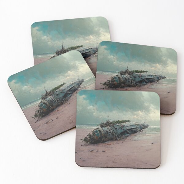 Item preview, Crashed Derelict Starship On A Beach designed and sold by 2Piglets.