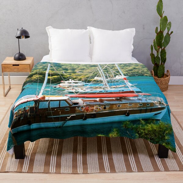 Item preview, MARITIME #11 - Anchored Boats in Cove Surrounded by Lush Hills designed and sold by DEL-Productions.