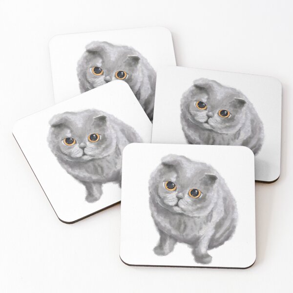 Item preview, Grey Scottish Fold Cat -pebbles designed and sold by Pariahs-Design.