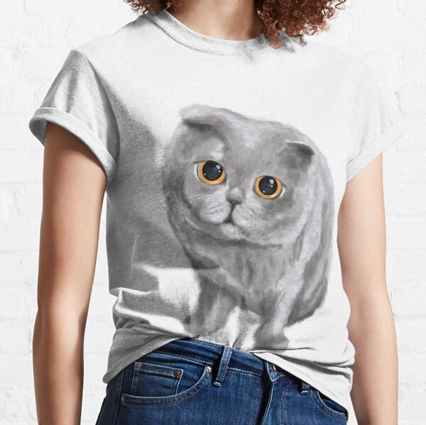 Grey cat hotsell t shirt