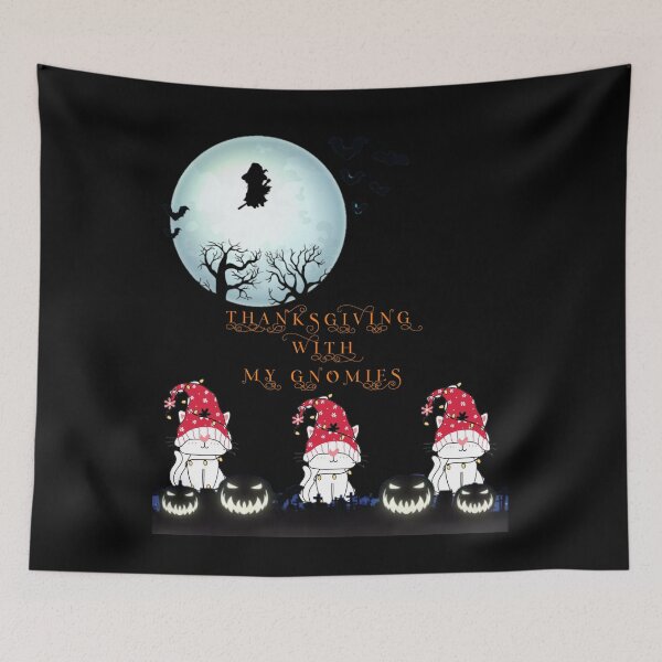 Item preview, Thanksgiving With My Gnomies,Christmas Night And Scary Pumpkin designed and sold by Vittorio-23.