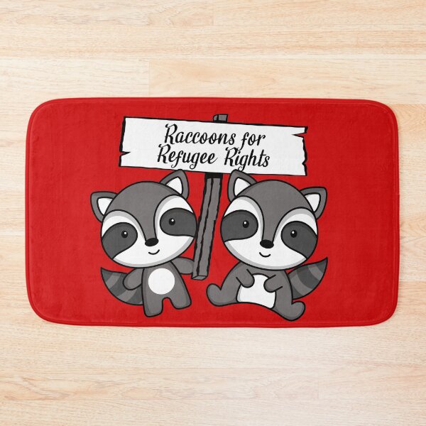 Item preview, Raccoons for Refugee Rights anti-racism BLM social justice designed and sold by incurablehippie.