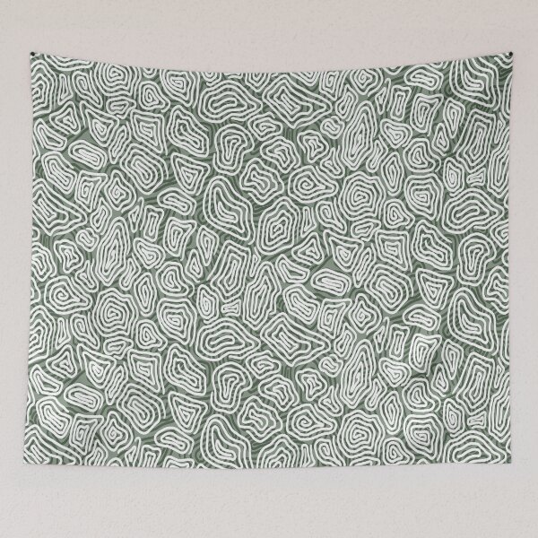 Artikelvorschau, Sage Green Spiral Giraffe Print entworfen und verkauft von Carolina Diaz.