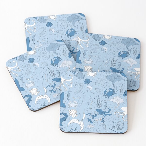 Item preview, under the sea - blue seamless pattern designed and sold by kobyakov.