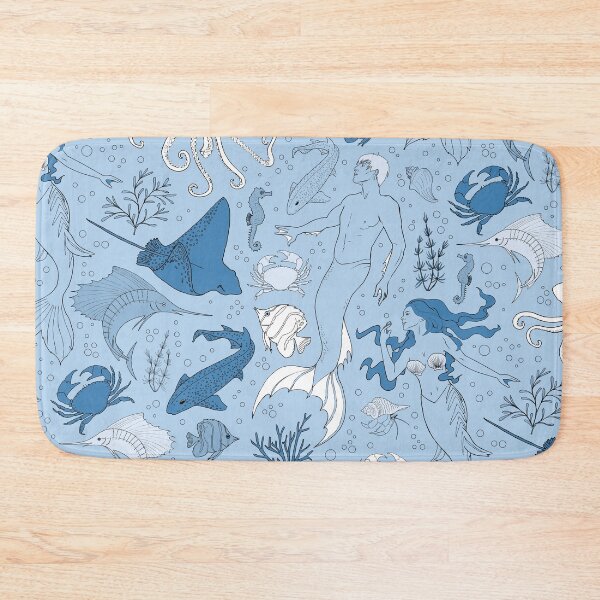 Item preview, under the sea - blue seamless pattern designed and sold by kobyakov.