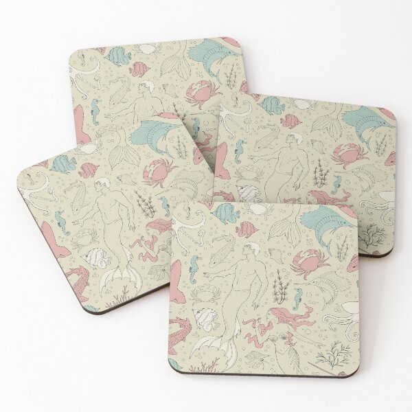 Item preview, under the sea - beige rose mint seamless pattern designed and sold by kobyakov.