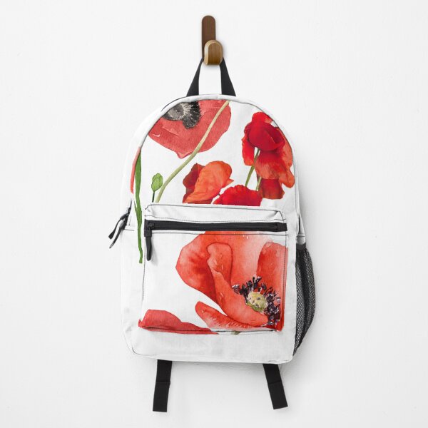 Item preview, Simple elegant red poppy watercolor artline on white designed and sold by PalomaHealing24.