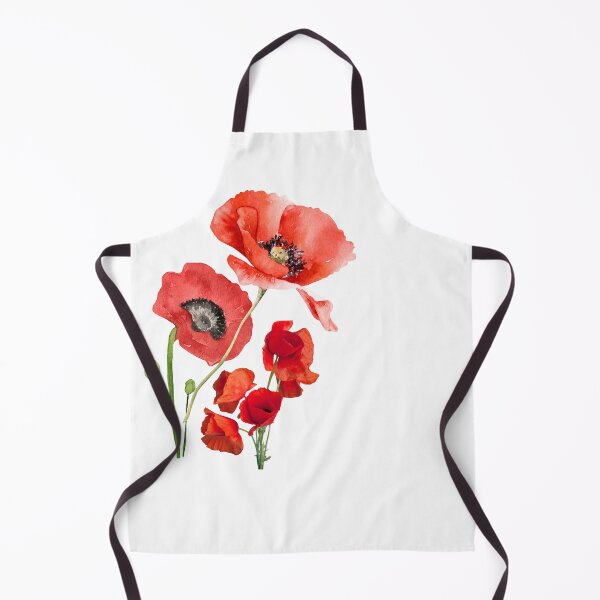 Item preview, Simple elegant red poppy watercolor artline on white designed and sold by PalomaHealing24.