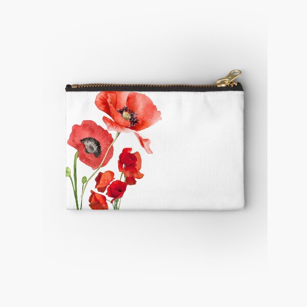 Item preview, Simple elegant red poppy watercolor artline on white designed and sold by PalomaHealing24.
