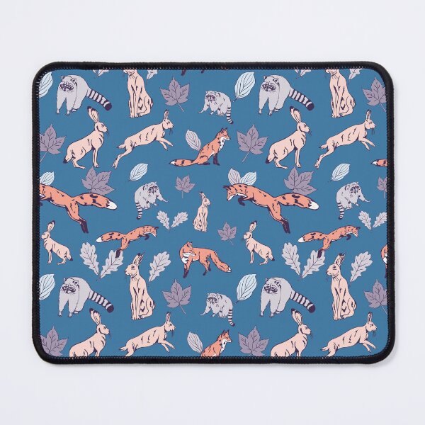 Item preview, Autumn Woodland creatures in blue designed and sold by Superdoodledo.