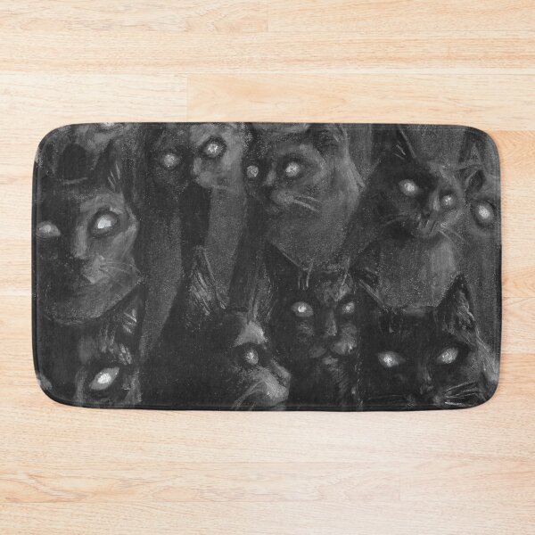 Item preview, The closer you look - creepy cat art in charcoal  designed and sold by Katie Beardmore.