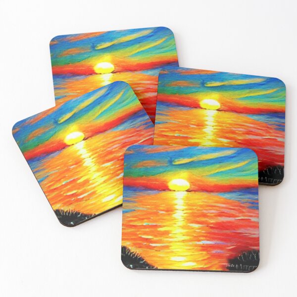 Item preview, colorful sunset over a calm ocean designed and sold by mrtom414.