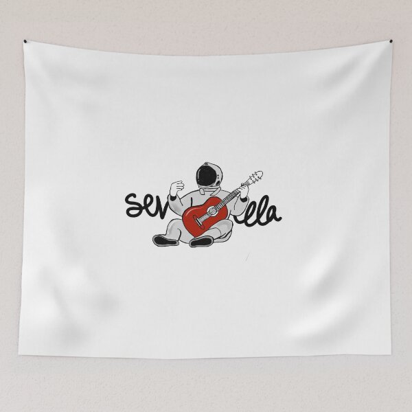 Item preview, Sevilla Spain flamenco Seville guitar astronaut funny cute Spain andalusia designed and sold by Tropical Blood.
