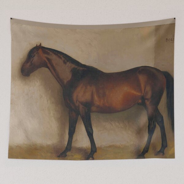 Item preview, Jean-Leon Gerome -Horse Animals-Horse -Dollar, a Bay Hunter in a loose Box Animals designed and sold by TeeARTHY.