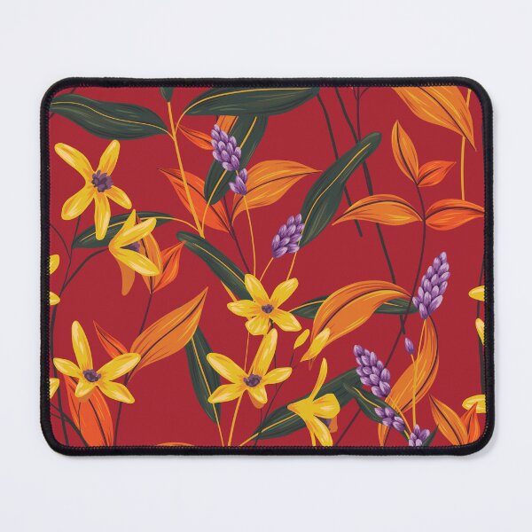 Item preview, Retro Style Flowers on Red Background designed and sold by printheavenart.