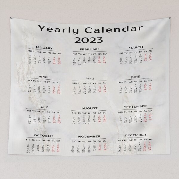 Item preview, Marble 2023 Calendar-2023 Yearly Calendar designed and sold by universegrace.