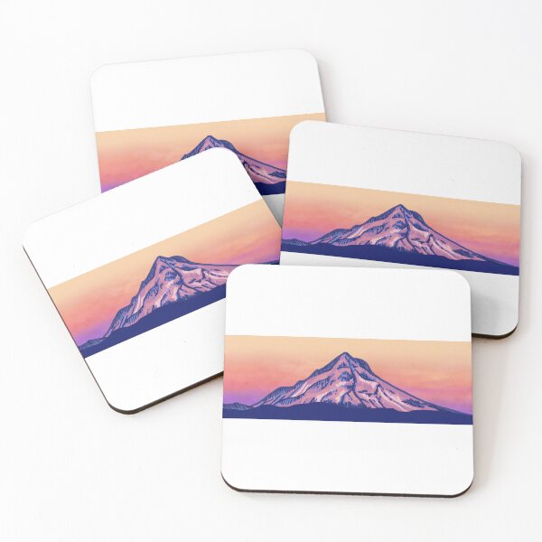 Aperçu de l'œuvre Mt Hood - Violet, Rose, Or créée et vendue par Fernheart Designs.