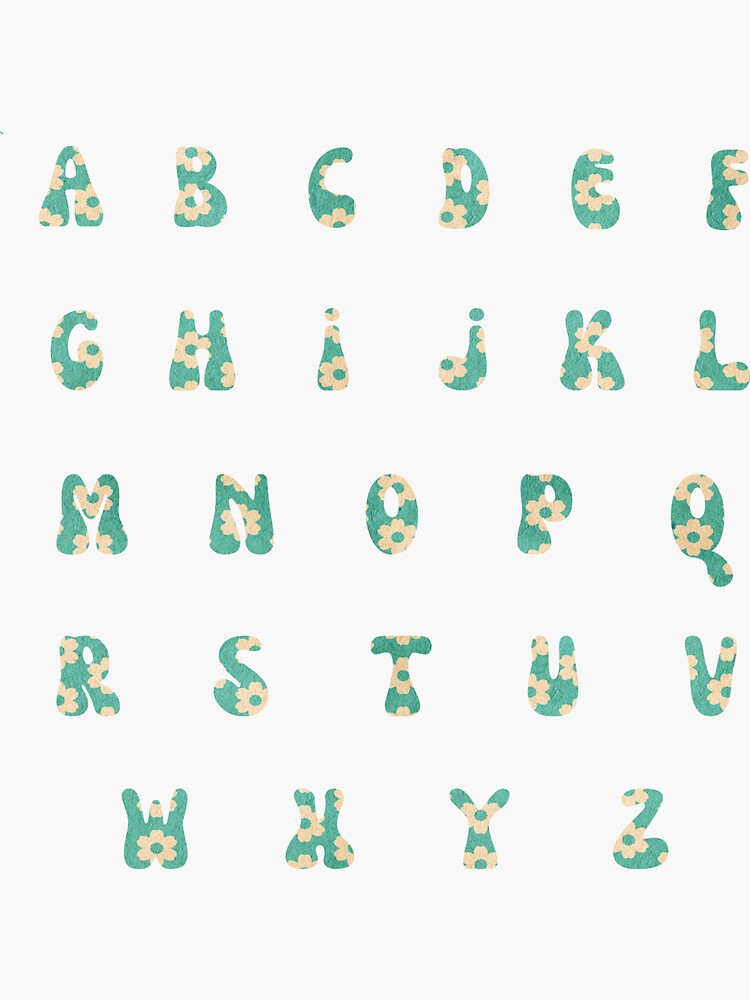 "Retro Floral Alphabet Sticker Pack" Sticker for Sale by Thatgirlemu