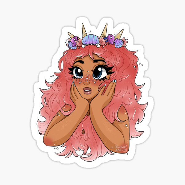 Item preview, Pink Coral Mermaid Drawing designed and sold by miss-smith-draw.