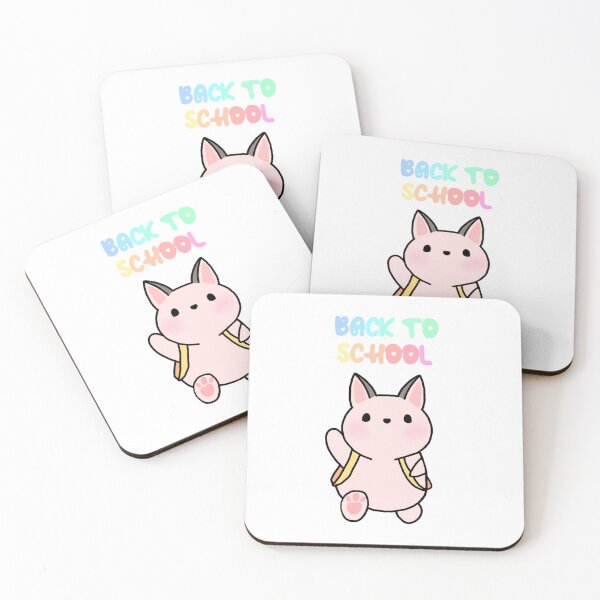 Item preview, Copy of Back to school kawaii cat with school bag pastel colours illustration sticker and kids tshirt  designed and sold by Loveartse.