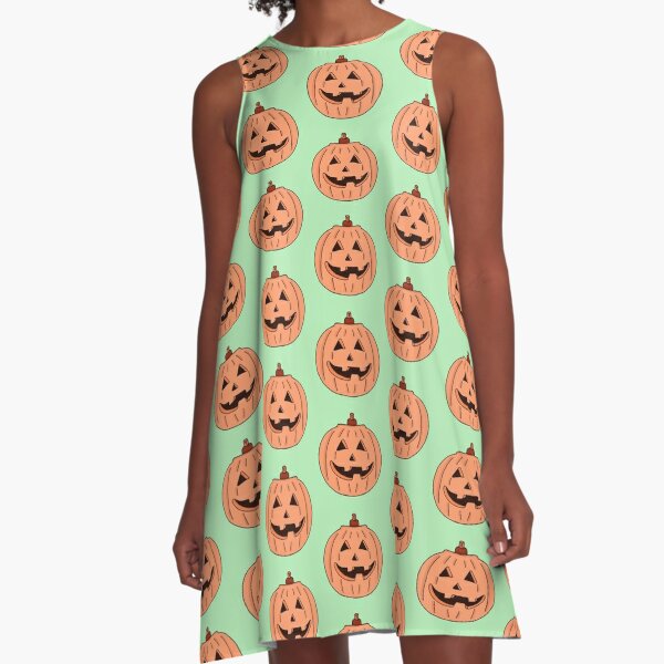 Halloween Pumpkin Horror A-Line Dress