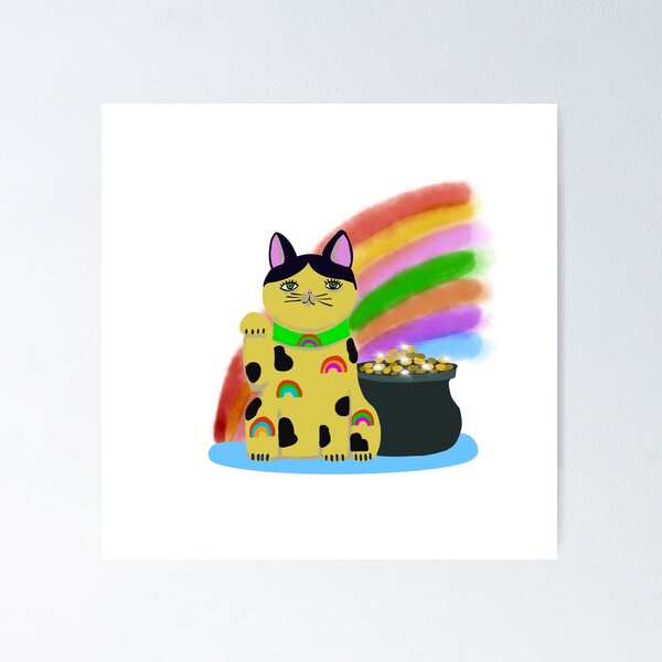 Item preview, Lucky cat rainbow design designed and sold by LynseysArtShop.