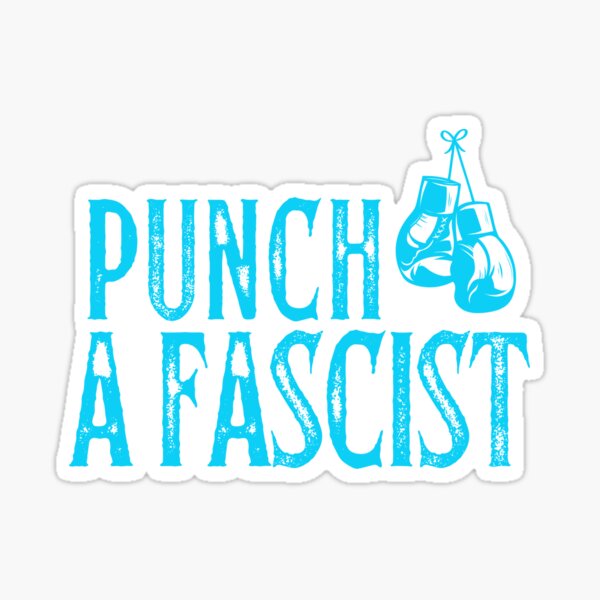 Punch a fascist, blue Sticker